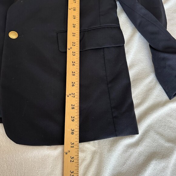 Jos A Bank Jacket Mens 40 Wool Navy Blazer Sport Coat Gold Buttons Classic Fit - Picture 9 of 12